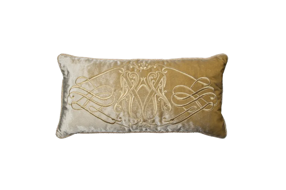 Poduszka prostokątna Soleil Gold z lamówką