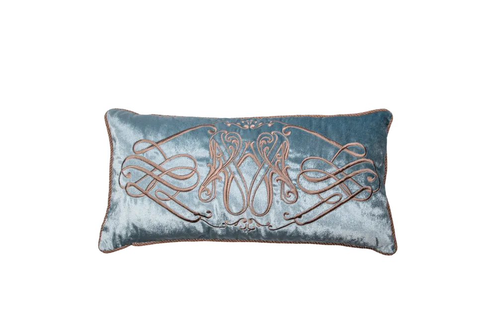 Poduszka prostokątna Blue z lamówką