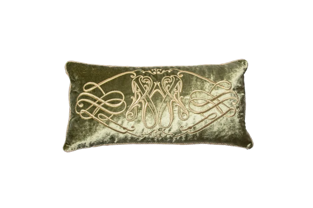 Poduszka prostokątna Olive Gold z lamówką