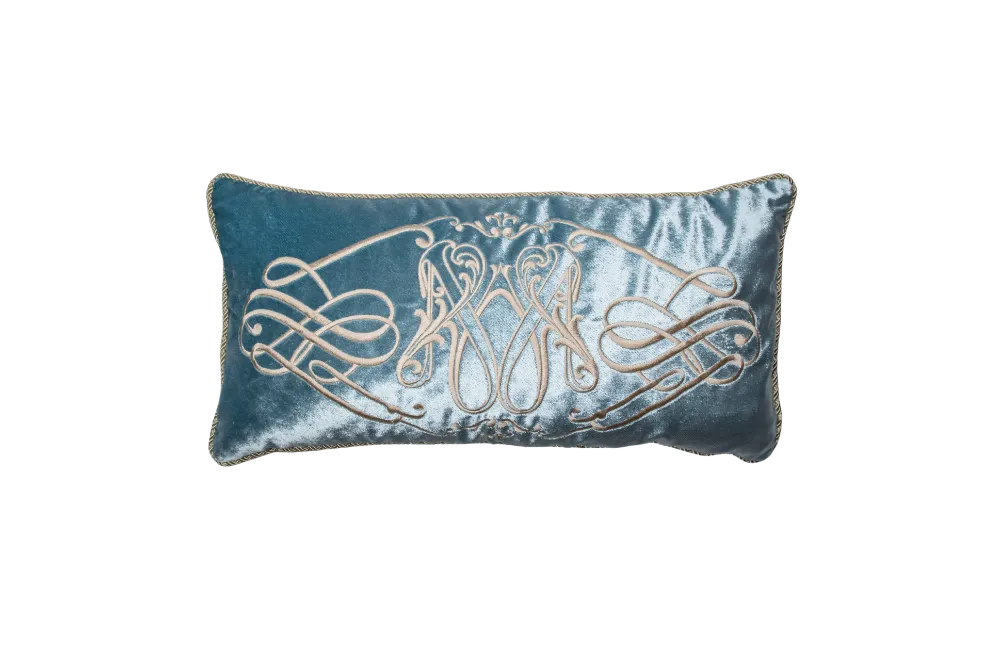 Poduszka prostokątna Blue z lamówką