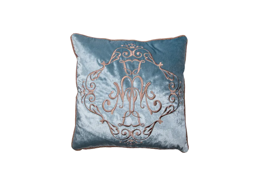 Poduszka kwadratowa Blue z lamówką