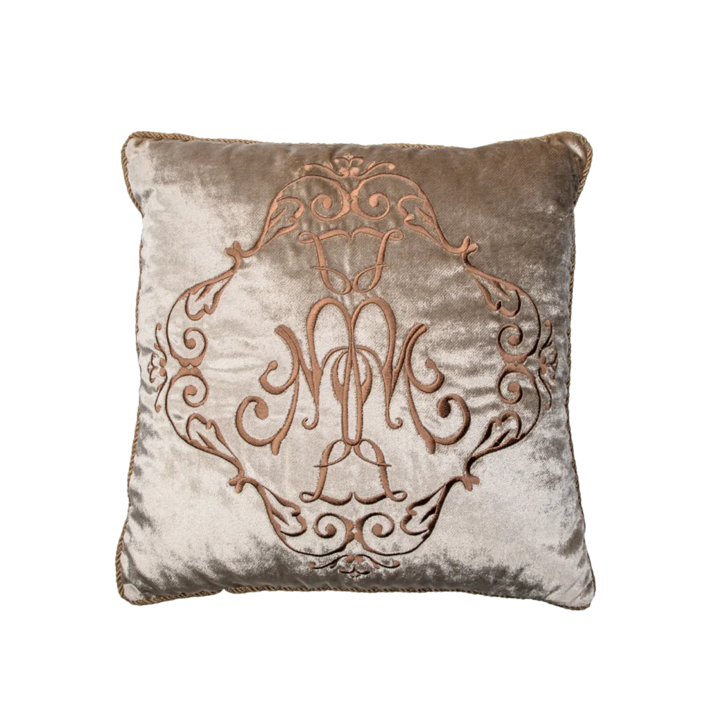 Poduszka kwadratowa Beige z lamówką