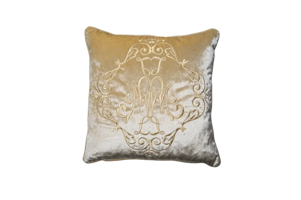 Poduszka kwadratowa Soleil Gold z lamówką